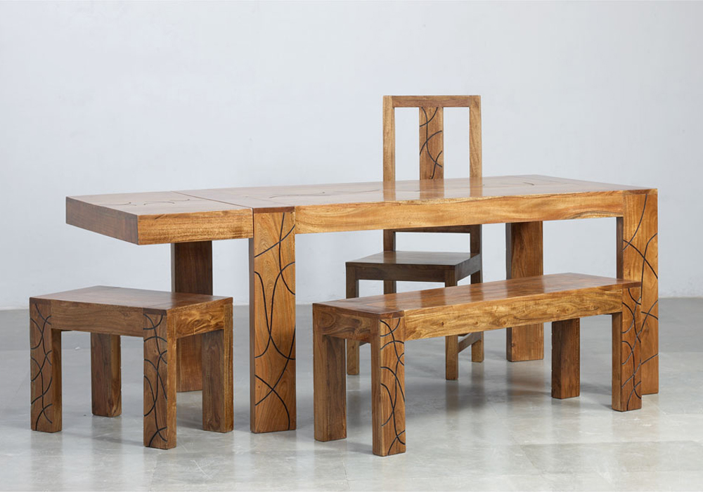 13412--TABLE+6-CHAISES-R-1256 acheter cet ensemble de repas en bois de manguier ste suzanne 974
