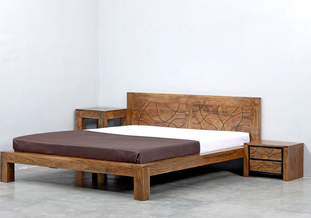 acheter le lit 140x190cm en bois de manguier sainte suzanne 974