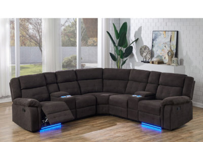 Salon d’Angle 2 Relax Électrique LED Dock Bar PROMOS reunion pas cher