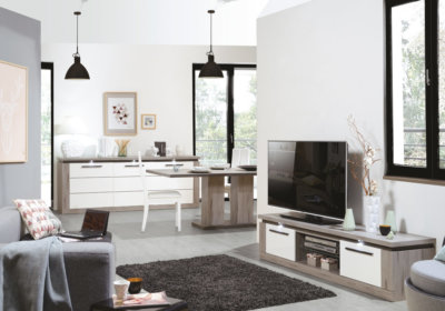 Meuble TV 2 Porte Éclairage Spot (Collection Oslo) Les Meubles de Complément Les meubles qu'on aime ! 2