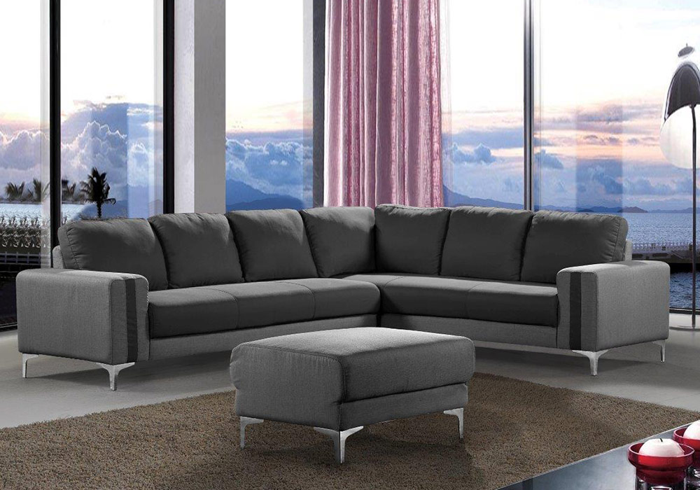 RAY-(10) salon d'angle Ray avec pouf savannah 974