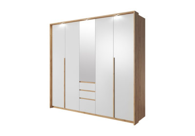 Armoire 5 Portes 3 Tiroirs avec Miroir (Collection Xelo) Les Armoires, Commodes & Chevets Les meubles qu'on aime ! 2