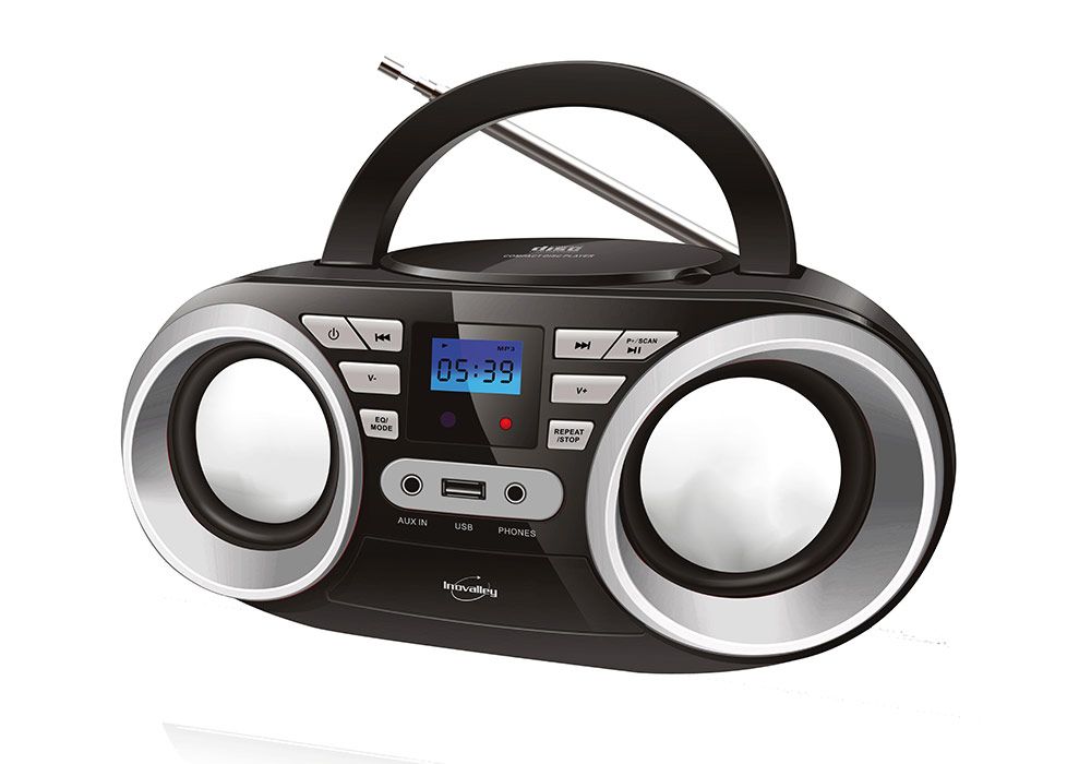 Radio CD USB Boombox (R102-2) - Radio FM - Port USB - Kit-M