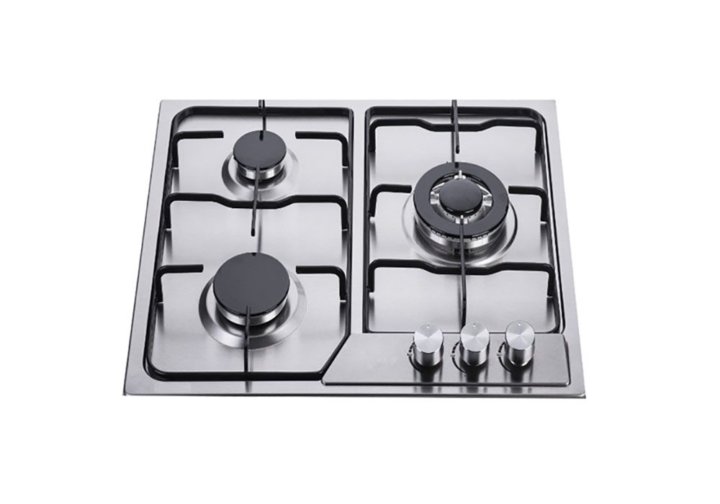 Plaque de Cuisson 3 Feux Gaz Inox (JYS3004) Sécurité gaz KitM