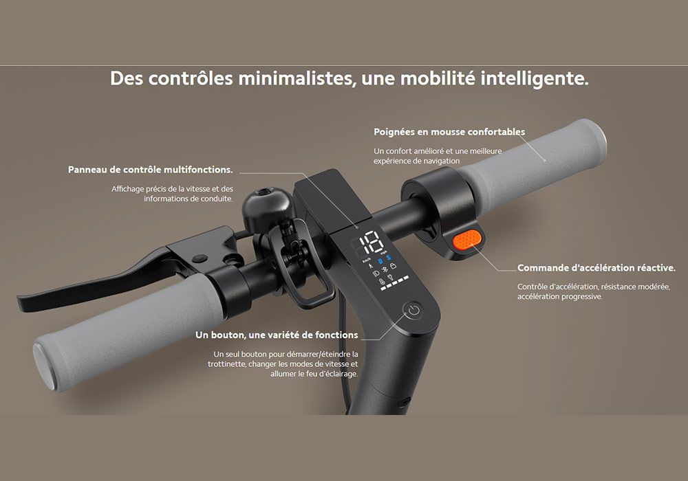 Guidon Pour Trottinette électrique Xiaomi M365/M365 Pro/Pro2/1S/Lite - Alliage Aluminium Léger, 41 Cm, Noir