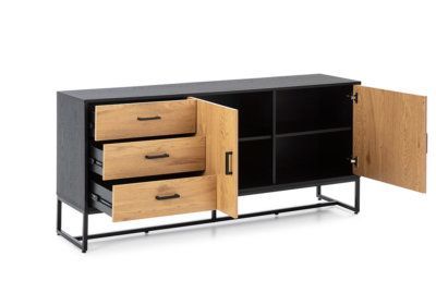 Buffet Bas 2 Portes 3 Tiroirs (Collection Mela) LES BONNES AFFAIRES reunion pas cher