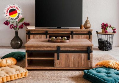 Meuble TV 2 Portes Coulissantes (Collection Marrakesch) LES BONNES AFFAIRES Les meubles qu'on aime !