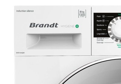 Lave-Linge 10KG Hygiène+ Brandt (WFB104QW)² L'Électroménager reunion pas cher