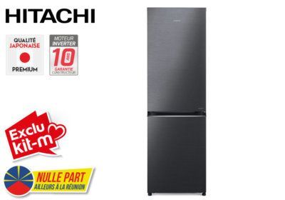 Réfrigérateur Combiné 2 Portes 330L Hitachi (RB411PRU0) Exclu Kit-M !!! reunion pas cher