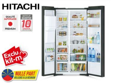 Réfrigérateur Américain 2 Portes Hitachi (R-SX700GPRU0 GBK) Exclu Kit-M !!! reunion pas cher
