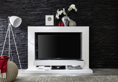 Living TV Moderne 3 Niches avec LED Les Meubles de Complément reunion pas cher