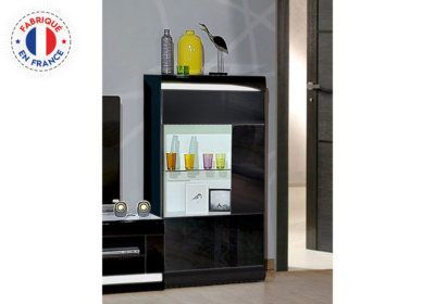 Vitrine 1 Porte (Collection Ovio Noir) LES BONNES AFFAIRES reunion pas cher