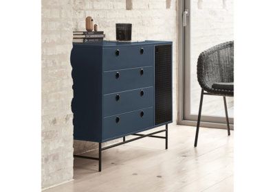 Commode 1 Porte 4 Tiroirs Teulat Punto La Chambre reunion pas cher