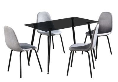 Ensemble Table de Repas avec 4 Chaises Stone Les Salles à Manger reunion pas cher