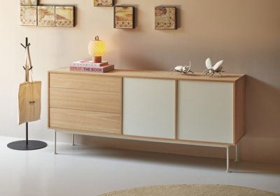 Buffet Bas 2 Portes 3 Tiroirs Teulat Yoko LES BONNES AFFAIRES reunion pas cher