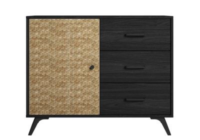 Buffet Bas 1 Porte 3 Tiroirs (Collection Hanoi) Les Meubles reunion pas cher
