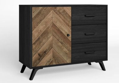 Meuble Bas 1 Porte 3 Tiroirs (Collection Chevrons) LES BONNES AFFAIRES ! reunion pas cher
