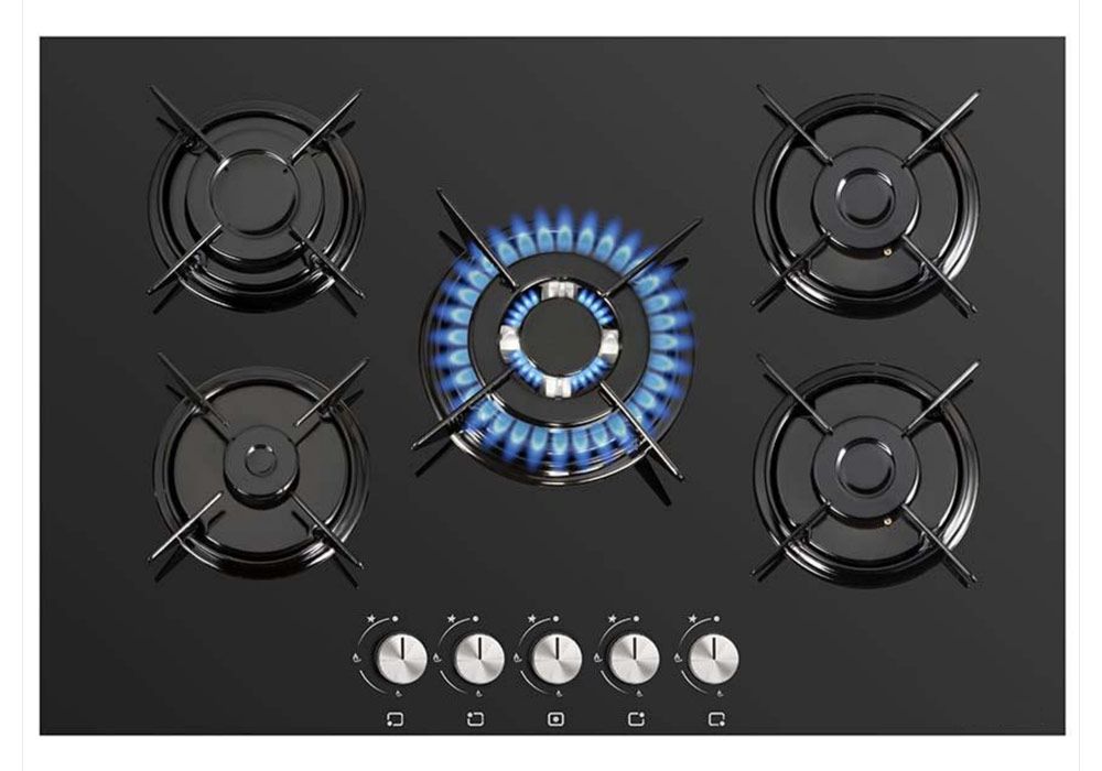Plaque de Cuisson 5 Feux Gaz 75cm Allumage automatique KitM