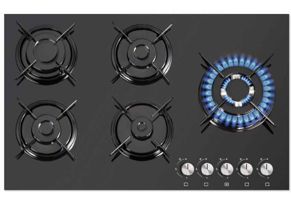 Plaque de Cuisson 5 Feux Gaz 90cm Allumage automatique KitM