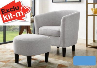 Fauteuil Cabriolet avec Pouf Les Fauteuils, Tabourets & Poufs reunion pas cher