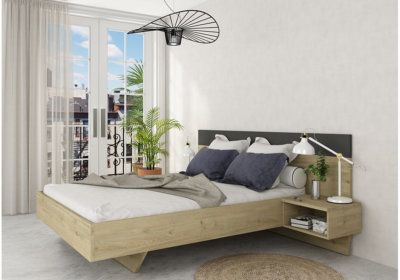 Lit Loft 140x190cm / Chevets intégrés avec Sommier LES BONNES AFFAIRES reunion pas cher