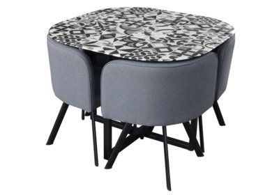 Table avec 4 Chaises Cement Les Salles à Manger Les meubles qu'on aime ! 2