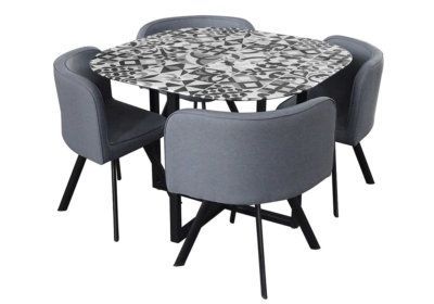 Table avec 4 Chaises Cement Les Salles à Manger reunion pas cher