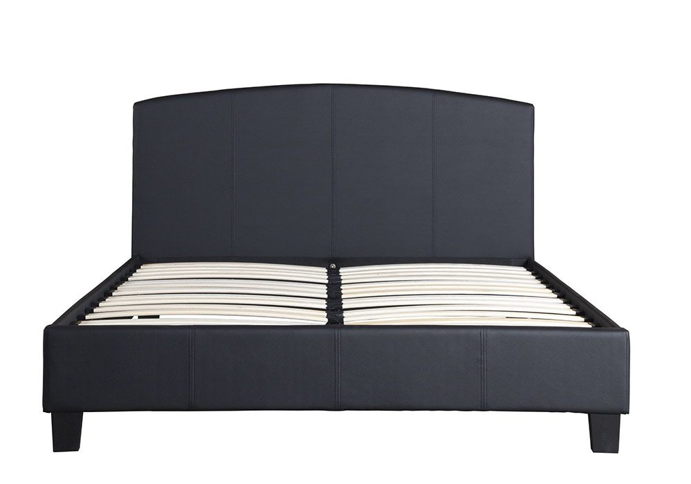 Lit 140x190cm PU Noir Les Chambres à Coucher reunion pas cher