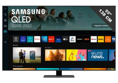 QLED FULL LED 4K HDR 10+ 139cm Samsung (QE55Q80B) Les Téléviseurs reunion pas cher