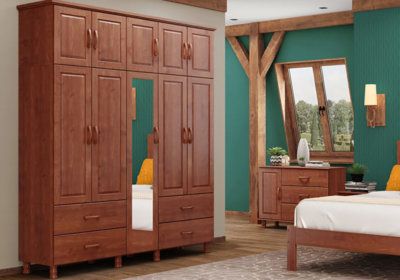 Armoire 10 Portes avec Miroir et 4 Tiroirs Bronze Les Armoires, Commodes & Chevets Les meubles qu'on aime !