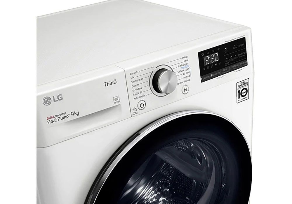 SECHE LINGE LG POMPE A CHALEUR THINQ RH9V50WH 9KG BLANC