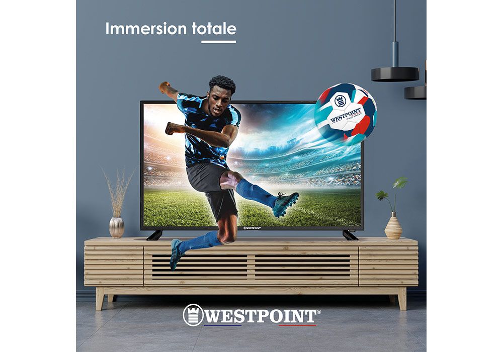 Pack Support TV + TV LED 43″109cm Westpoint (TEK-43F22SM) Les Téléviseurs reunion pas cher