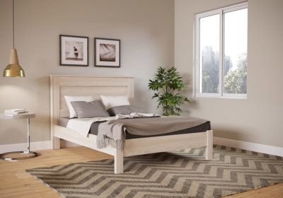 Lit 140x190cm Munique Vanille LES BONNES AFFAIRES reunion pas cher