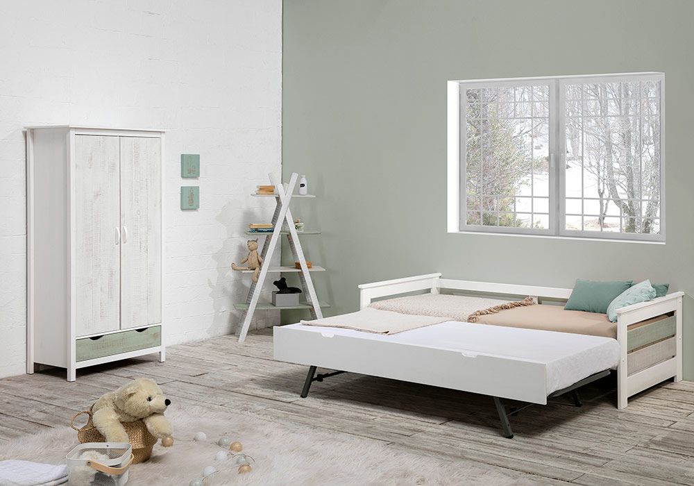 Lit Gigogne Rosy 90x190cm avec 1 Tiroir Lit Perle (Collection Perle) LES BONNES AFFAIRES reunion pas cher