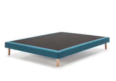 Sommier Tapissier Turquoise avec 4 Pieds Madison Les Matelas & Sommiers reunion pas cher