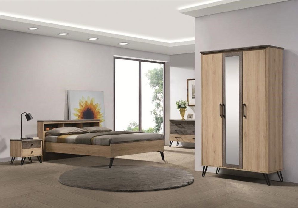 Lit 140x190cm (Collection Caria) Les Chambres à Coucher reunion pas cher