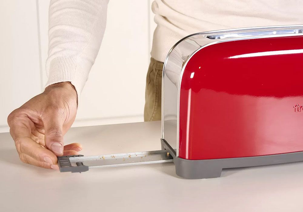 Tostapane Taurus Vintage Single Red 850W - 6 Livelli Di Tostatura, Fessura Extra Larga, Funzioni Scongela E Annulla, Autocentrante, Acciaio Inox