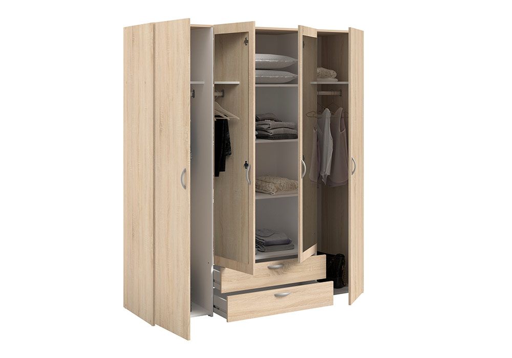 Inova 1 Armoire à Portes Battantes 236,7/300/47 6 Porte (Grigio/D'oro