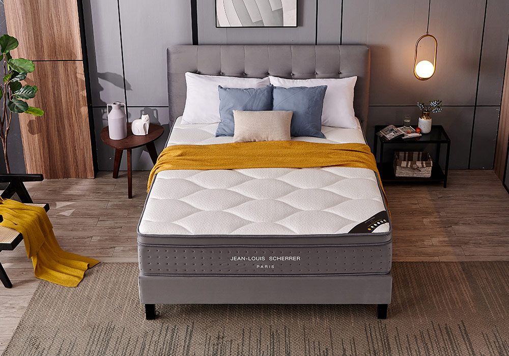Lit 160x200x33cm Jean-Louis Scherrer BED Gris (HB001) Jean-Louis Scherrer Literie reunion pas cher