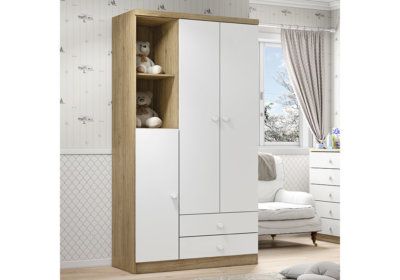 Armoire 3 Portes 2 Tiroirs Menta Les Chambres d'Enfants reunion pas cher