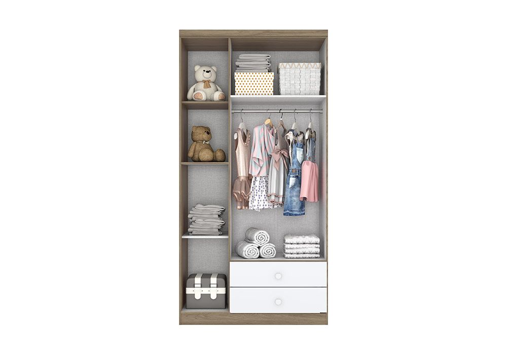 Armoire 3 Portes 2 Tiroirs Menta Les Chambres d'Enfants reunion pas cher