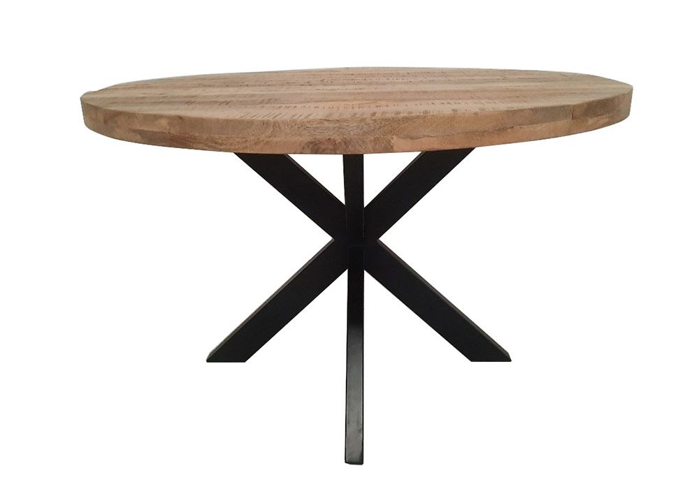 Table Ronde en Bois de Manguier Les Meubles Exotiques reunion pas cher