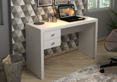 Bureau avec 2 tiroirs Blanc Me Les Bureaux Les meubles qu'on aime !