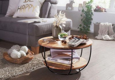 Table de Salon Jameca Les Meubles en Bois de Manguier reunion pas cher