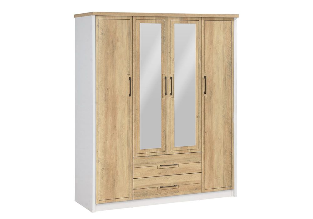 Armoire 4 Portes 2 Tiroirs (Collection Bianca) - Kit-M