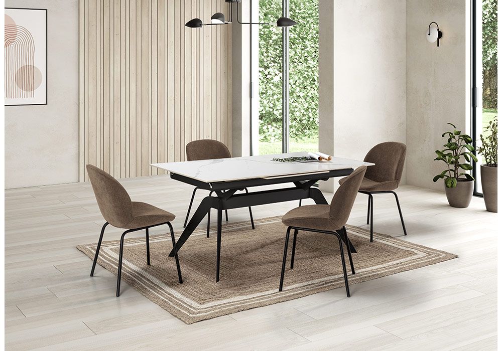 Ensemble Table Rectangulaire Céramique Blanche avec 4 Chaises et 2 Fauteuils Lula LES BONNES AFFAIRES Les meubles qu'on aime ! 2