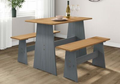 Ensemble Table avec 2 Bancs Olena Les Salles à Manger reunion pas cher