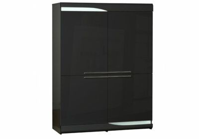 Meuble Haut 4 Portes (Collection Ovio Noir) Les Meubles reunion pas cher