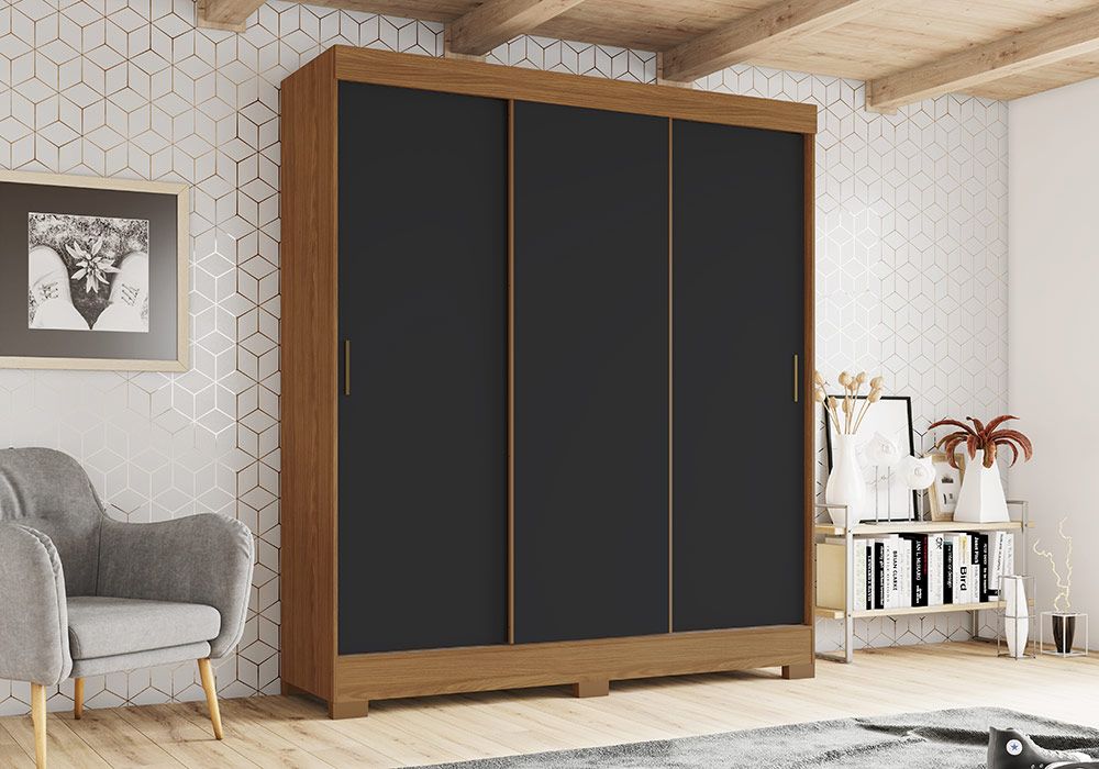 Armoire étagère portes coulissantes et réversibles pour bureau