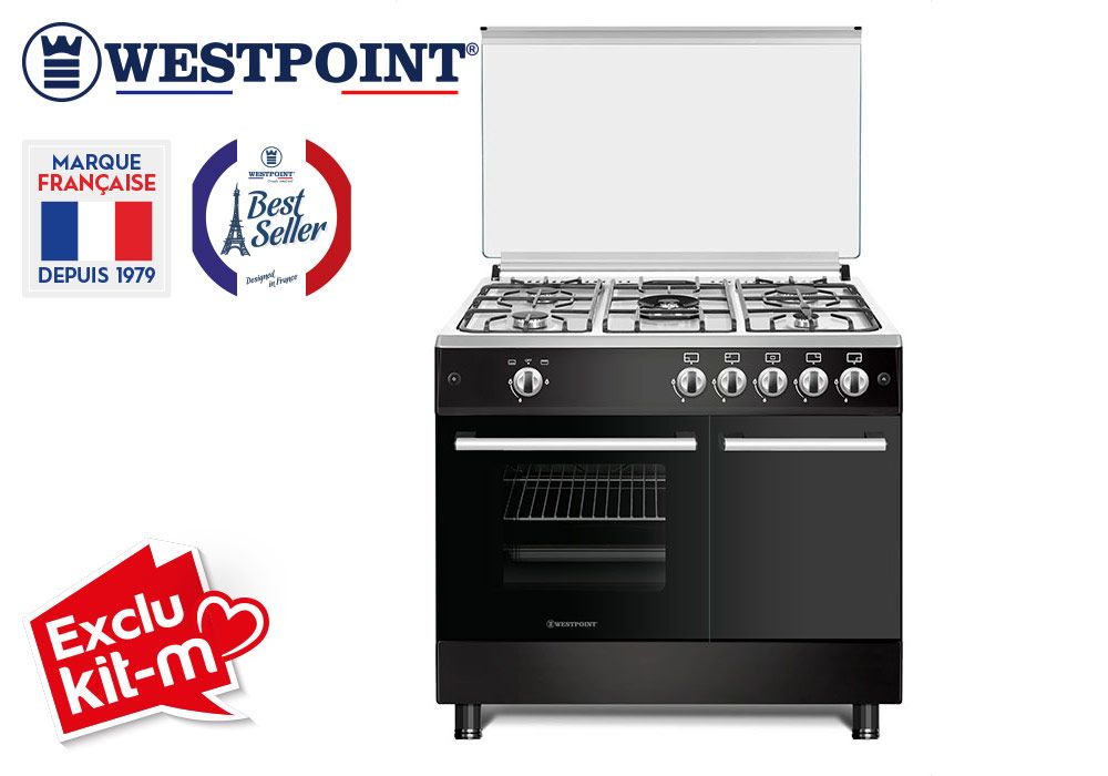 Cuisinière 5 Feux Gaz Butanette + Four Électrique Westpoint - Kit-M